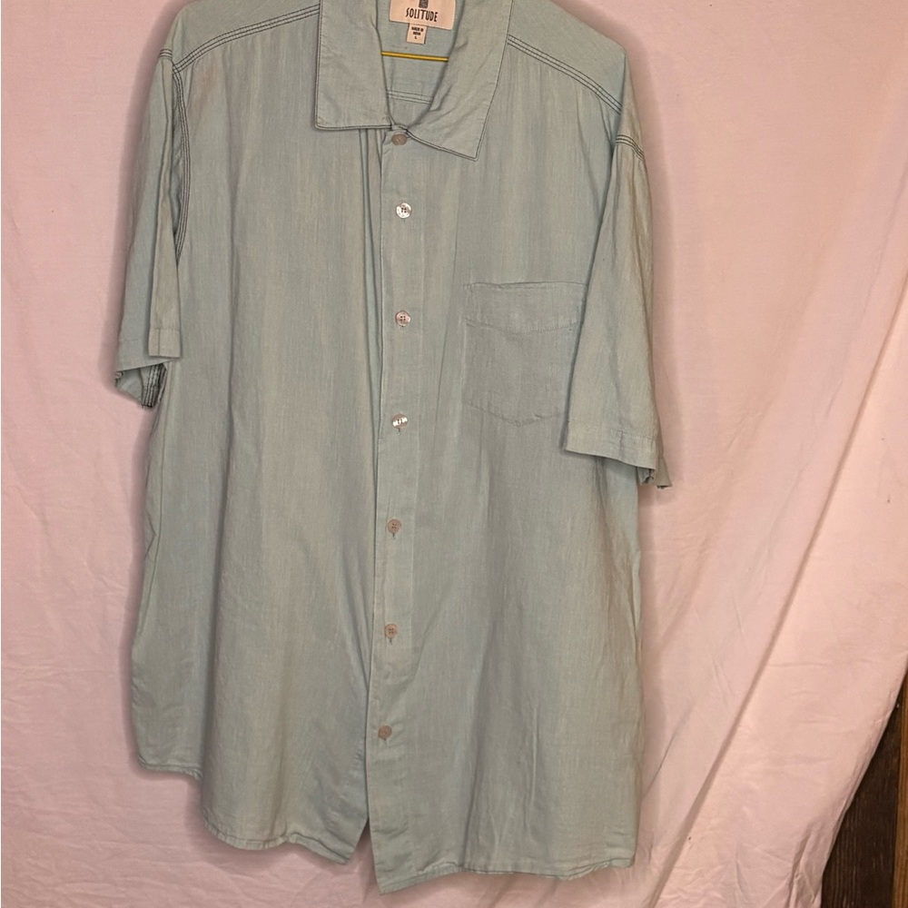 Men's Light Blue Casual Button Down Shirt